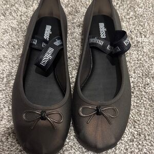 Melissa Women's Black Loafers with Bow Detail